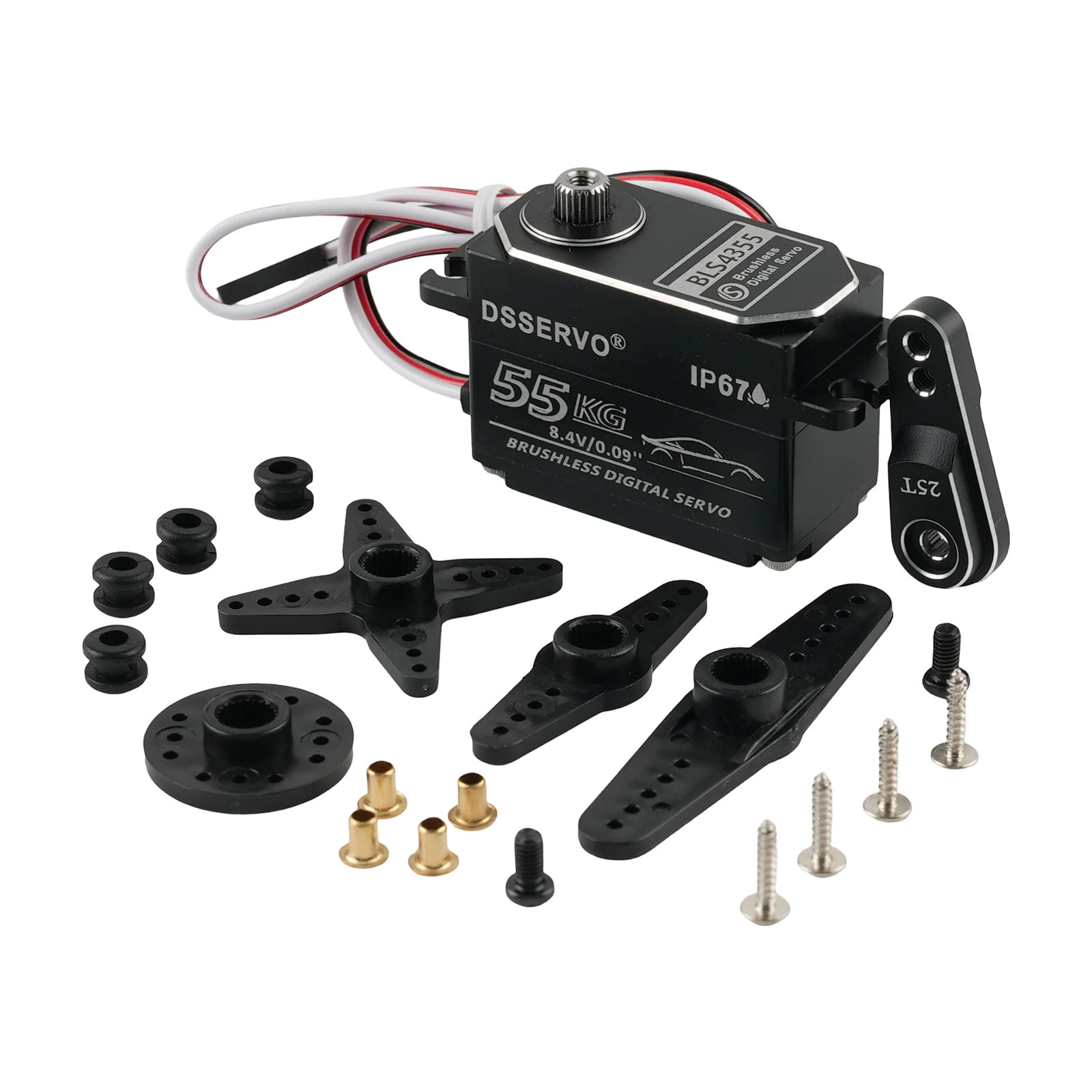 Rc Car Servo - Dsservo BLS4355 55KG Low-profile All-metal Brushless