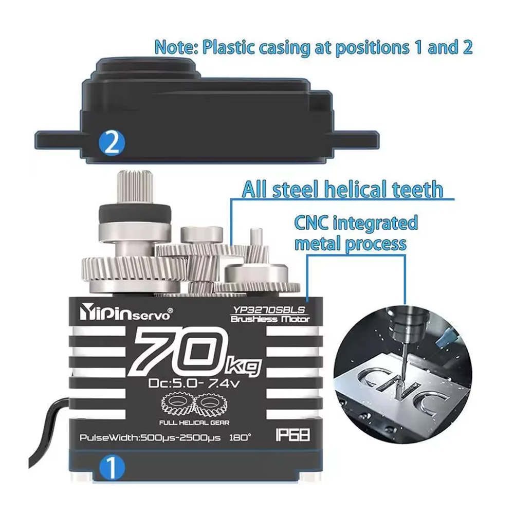 1/2PCS 70KG Large Torque Brush - đánh giá và giá Rc Car Servo