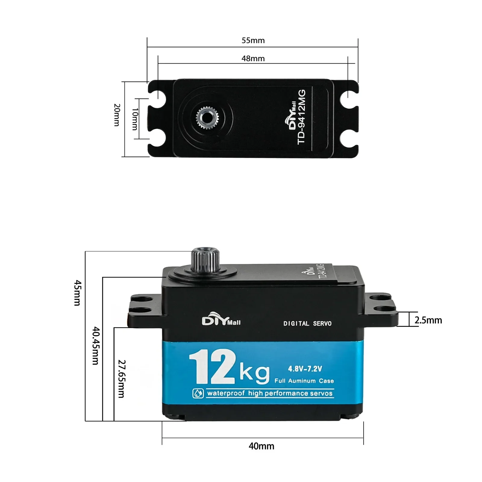 12KG TD-9412MG High Torque Ful - đánh giá và giá Rc Car Servo