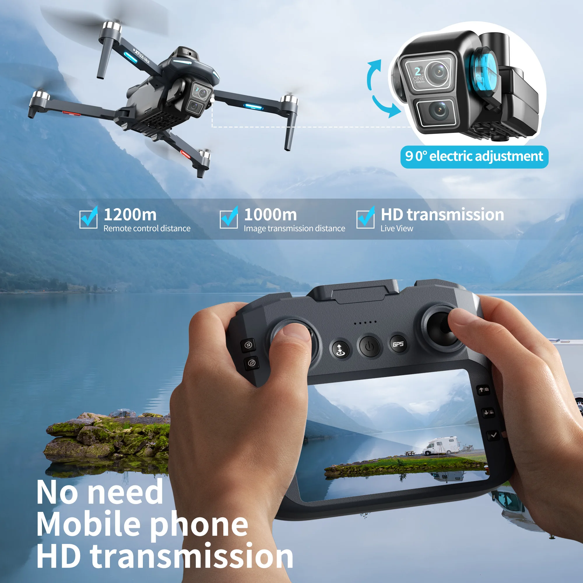 Original XT606 Drone Professio - đánh giá và giá Drone Gps Rc Tt36