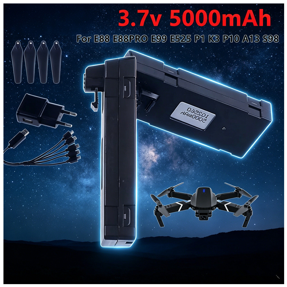 3.7V 5000mAh Rechargeable Li-i - đánh giá và giá Drone Rc E99 Pro