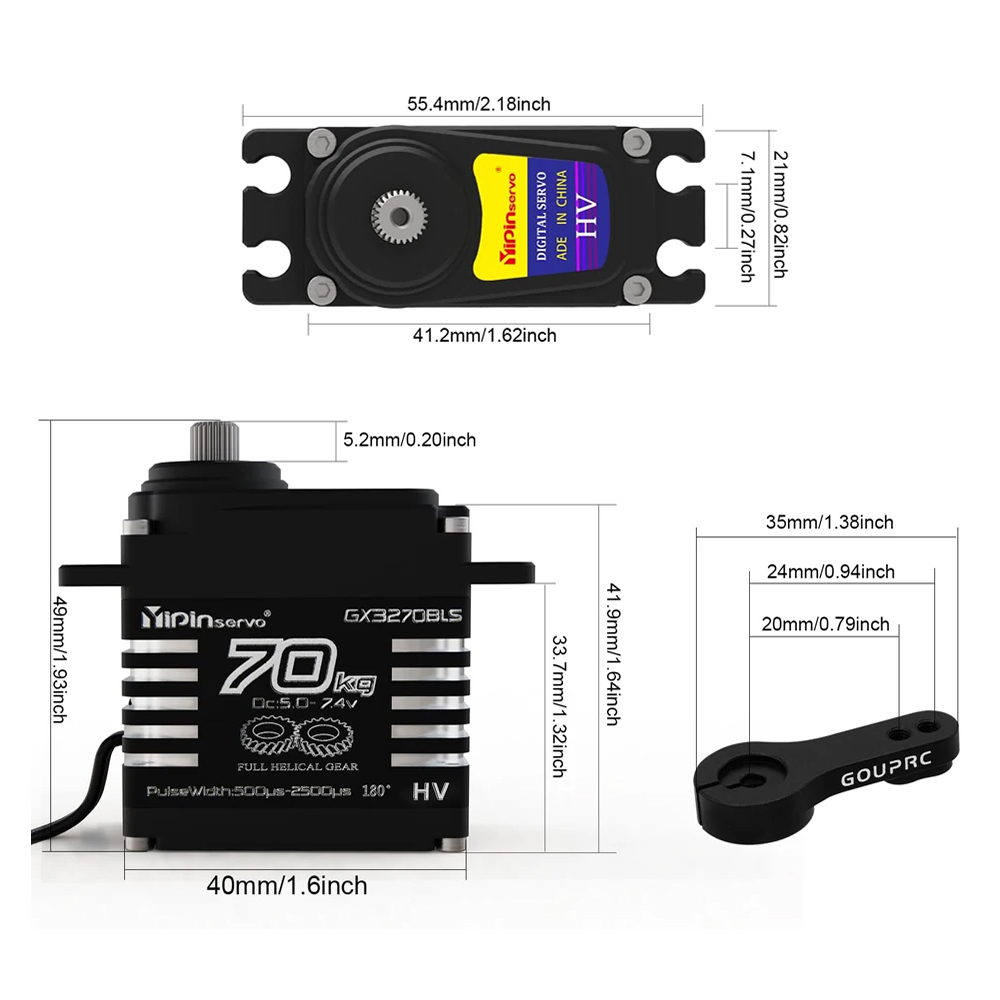 70KG 60KG 55KG Brushless Servo - đánh giá và giá Rc Car Servo