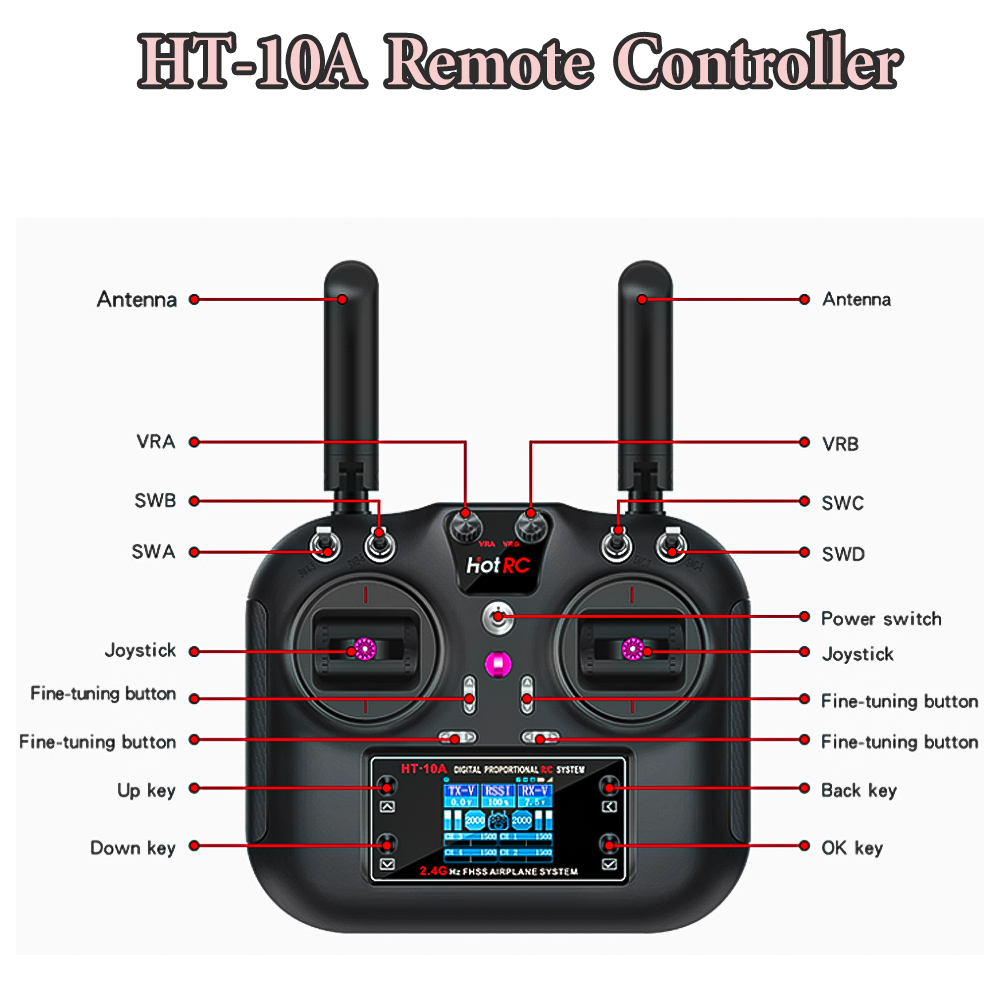 Hotrc HT-10A 2.4G 10CH Transmi - đánh giá và giá Drone And Car