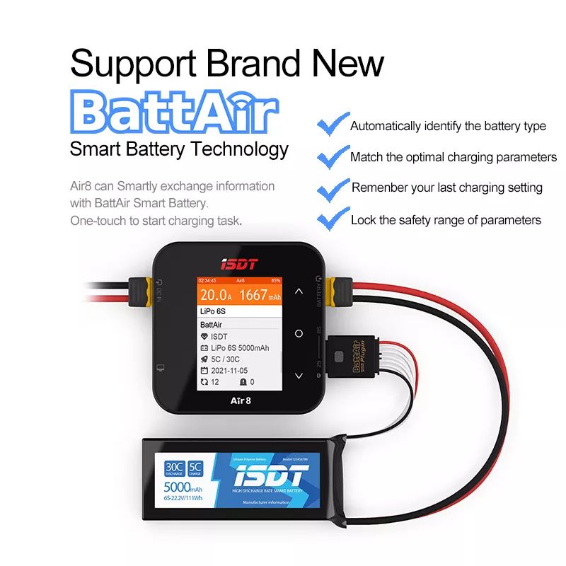 ISDT Air8 500W 20A Lipo Balanc - đánh giá và giá Lipo Battery Charger
