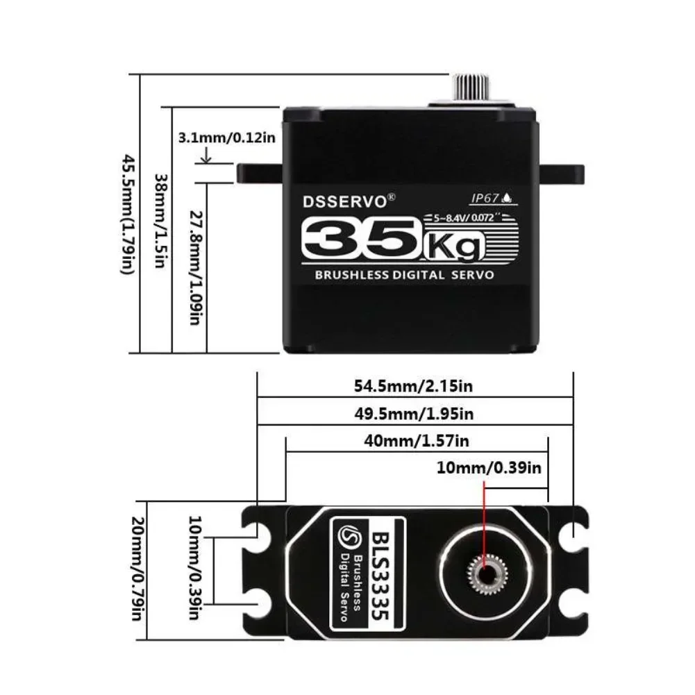 35KG BLS3335 Digital Servo Mot - đánh giá và giá Rc Car Servo