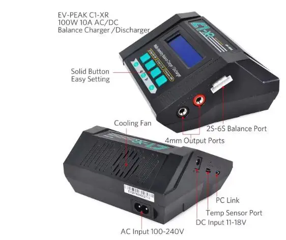 EV-Peak C1-XR multi-functional - đánh giá và giá Lipo Battery Charger