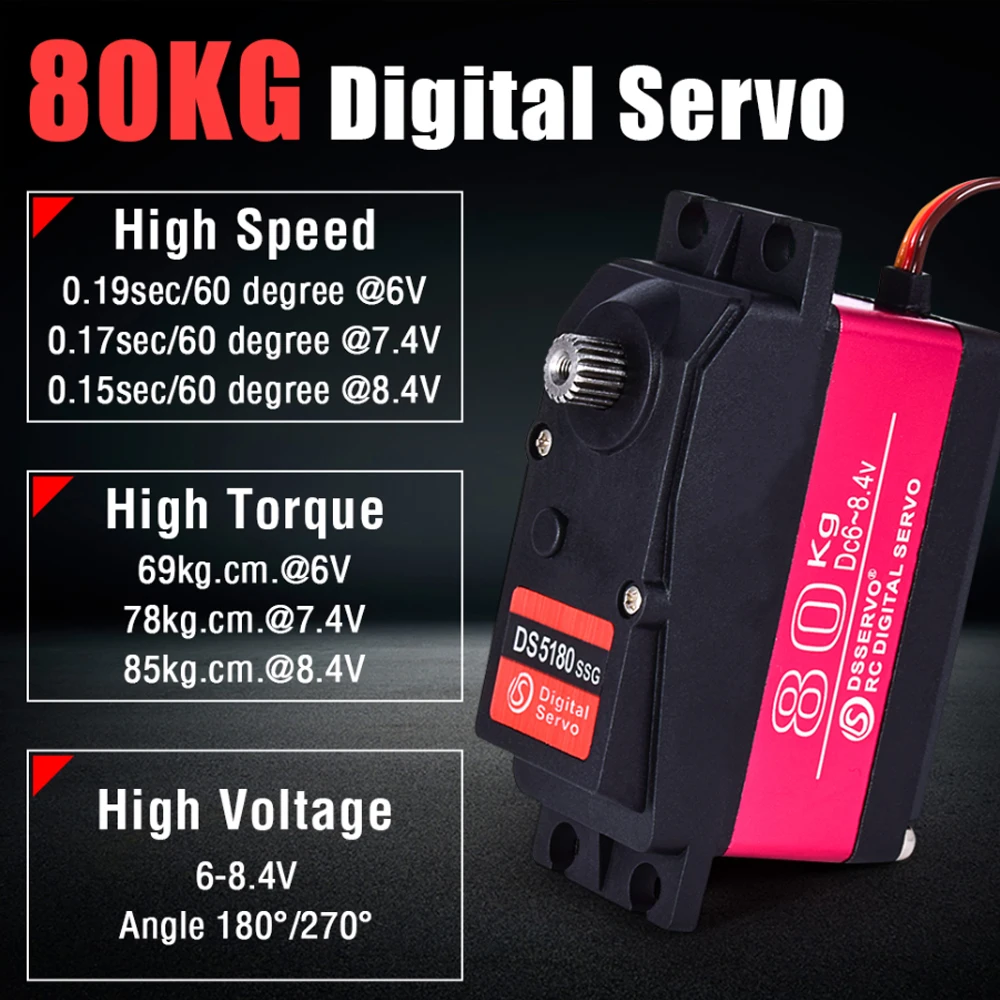 Dsservo Waterproof DS5180 80KG - đánh giá và giá Rc Car Servo