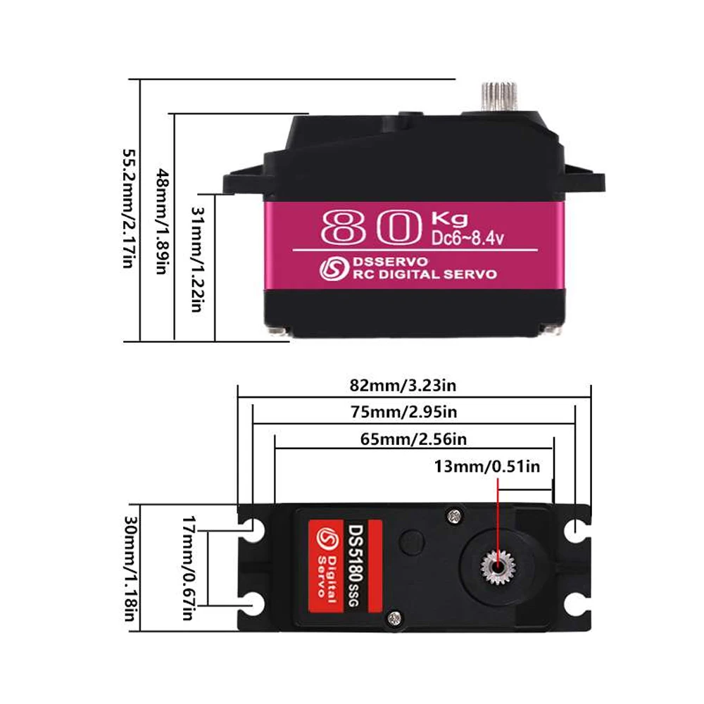 Dsservo Waterproof DS5180 80KG - đánh giá và giá Rc Car Servo