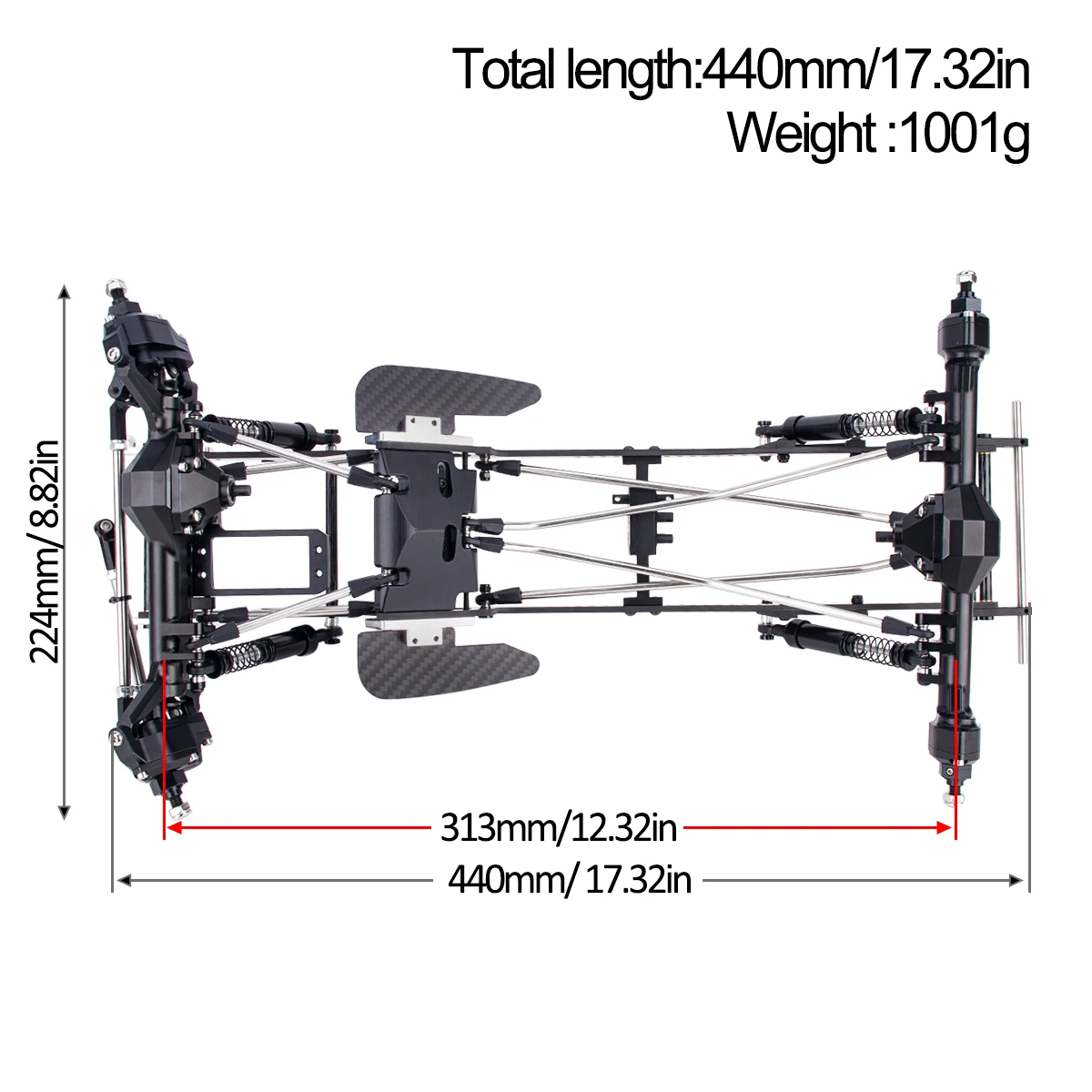 Carbon Fiber LCG Chassis Kit w - đánh giá và giá Rc Rock Crawler